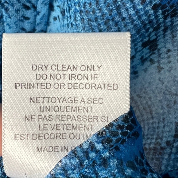 Equipment Snakeskin Signature Silk Sheer Blouse Parisian Blue - Picture 6 of 6